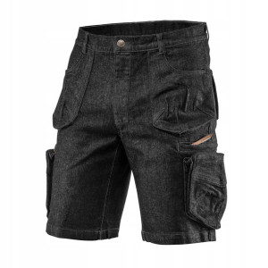 Krótkie spodenki robocze jeans DENIM czarne L, NEO