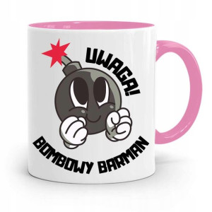 Kubek Różowy Dla Barmana Bombowy Barman Prezent