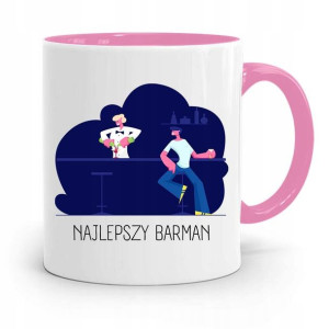 Kubek Różowy Dla Barmana Najlepszy Barman Prezent
