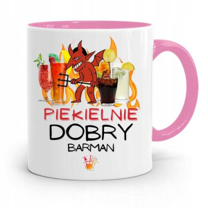 Kubek Różowy Dla Barmana Piekielnie Dobry Prezent