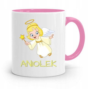 Kubek Różowy Dla Dzieci Córki Mały Aniołek +imię