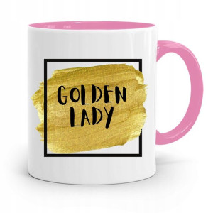 Kubek Różowy Dla Dziewczyny Żony Golden Lady
