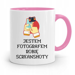 Kubek Różowy Dla Fotografa Robię Screanshoty