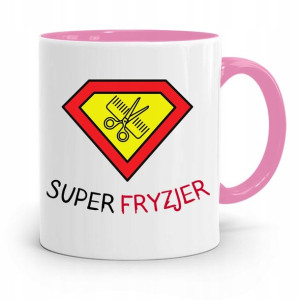 Kubek Różowy Dla Fryzjera Super Fryzjer Prezent
