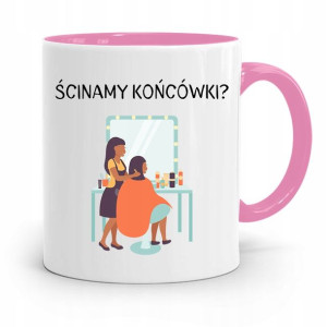 Kubek Różowy Dla Fryzjerki Ścinamy Końcówki