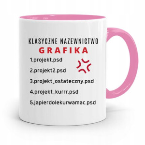 Kubek Różowy Dla Grafika Klasyczne Nazewnictwo