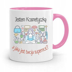 Kubek Różowy Dla Kosmetyczki Jestem Kosmetyczką