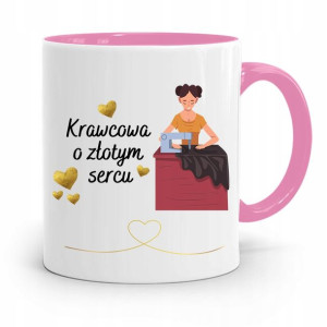 Kubek Różowy Dla Krawca Krawcowej O Złotym Sercu