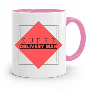 Kubek Różowy Dla Kuriera Super Delivery Man