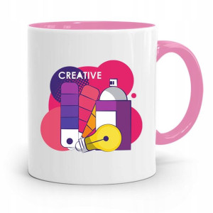 Kubek Różowy Dla Najlepszego Grafika Creative
