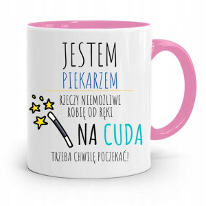 Kubek Różowy Dla Piekarza Niemożliwe Robię Od Ręki