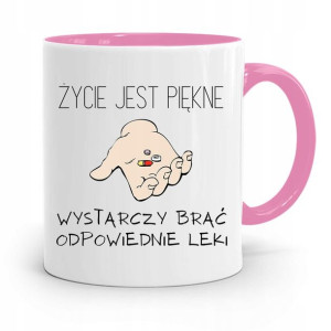 Kubek Różowy Dla Pielęgniarki Życie Jest Piękne