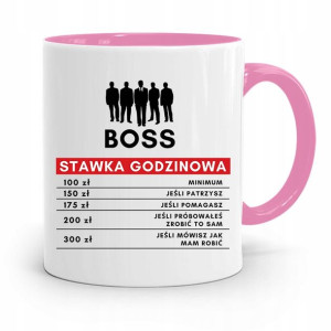 Kubek Różowy Dla Szefa Boss Stawka Godzinowa
