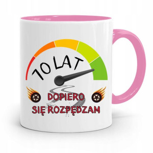 Kubek Różowy Idealny Prezent Na Urodziny 70 70te