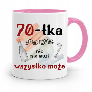 Kubek Różowy Idealny Prezent Na Urodziny 70 70te