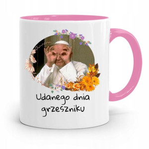 Kubek Różowy Jan Paweł Ii Papież Grzeszniku