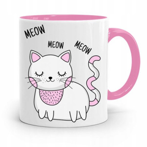 Kubek Różowy Na Dzień Dziecka Kotek Meow Meow