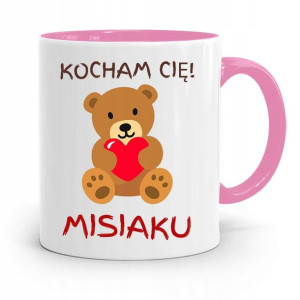 Kubek Różowy Na Walentynki Kocham Cię Misiaku