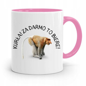 Kubek Różowy Nosacz Janusz Kurła! Za Darmo Biere