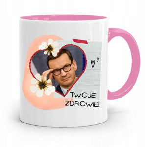 Kubek Różowy Politycy Premier Mateusz Morawiecki