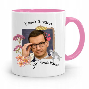 Kubek Różowy Politycy Premier Mateusz Morawiecki