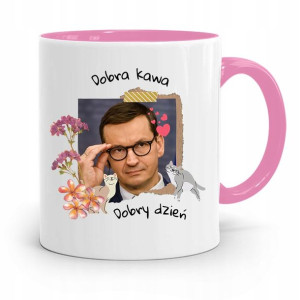 Kubek Różowy Politycy Premier Mateusz Morawiecki