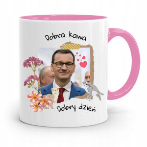 Kubek Różowy Politycy Premier Mateusz Morawiecki