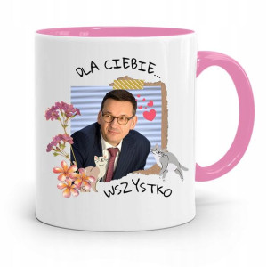 Kubek Różowy Politycy Premier Mateusz Morawiecki