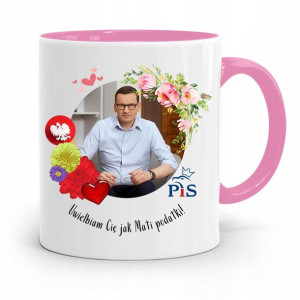 Kubek Różowy Politycy Premier Mateusz Morawiecki