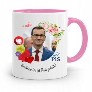 Kubek Różowy Politycy Premier Mateusz Morawiecki