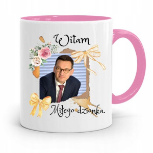 Kubek Różowy Politycy Premier Mateusz Morawiecki
