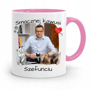 Kubek Różowy Politycy Premier Mateusz Morawiecki