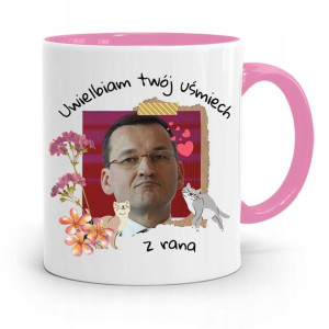 Kubek Różowy Politycy Premier Mateusz Morawiecki