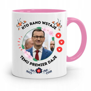 Kubek Różowy Politycy Premier Mateusz Morawiecki