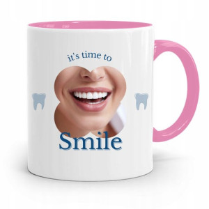 Kubek Różowy Prezent Dentysty Its Time To Smile