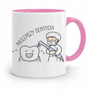 Kubek Różowy Prezent Dentysty Najlepszy Dentysta