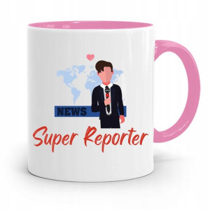Kubek Różowy Prezent Dla Dziennikarza Reportera