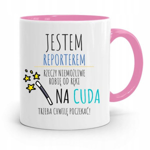 Kubek Różowy Prezent Dla Dziennikarza Reportera