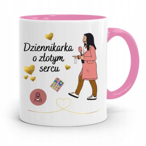 Kubek Różowy Prezent Dla Dziennikarza Reportera