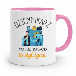 Kubek Różowy Prezent Dla Dziennikarza Reportera
