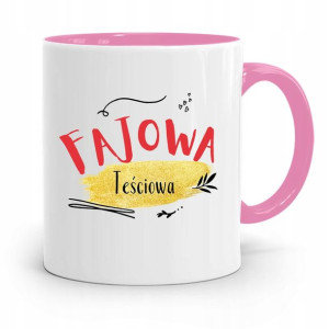 Kubek Różowy Prezent Dla Fajowej Teściowej