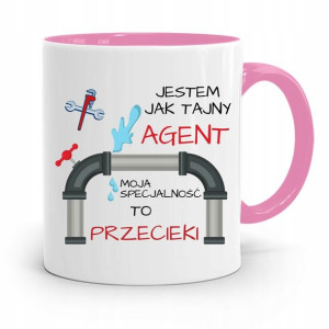 Kubek Różowy Prezent Dla Hydraulika Tajny Agent