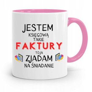 Kubek Różowy Prezent Dla Księgowej Księgowego