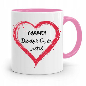 Kubek Różowy Prezent Dla Mamy Mamo Dziękuje Ci
