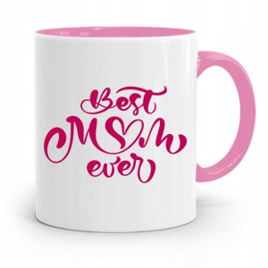 Kubek Różowy Prezent Dla Mamy Matki Best Mom Ever