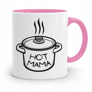 Kubek Różowy Prezent Dla Mamy Matki Hot Mama