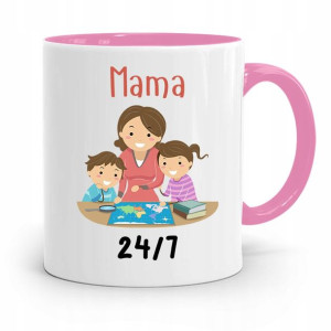 Kubek Różowy Prezent Dla Mamy Matki Mama 24/7