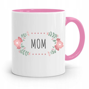 Kubek Różowy Prezent Dla Mamy Matki Mom Prezent