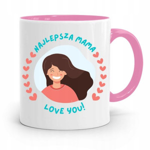 Kubek Różowy Prezent Dla Mamy Najlepsza Mama Love
