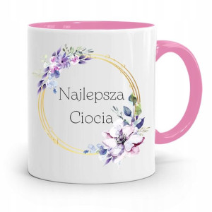 Kubek Różowy Prezent Dla Najlepszej Cioci!